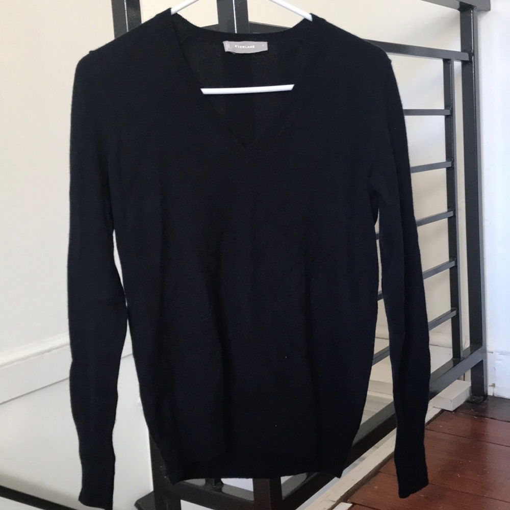 Everlane V-neck Navy Cashmere Sweater
